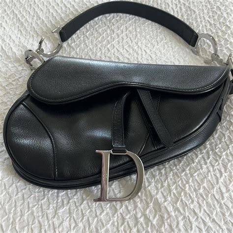 dior triple black|black dior saddle bag.